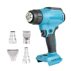Cordless Heat Gun Hot Air Gun High Low Temperature Compatible for Makita 18V Lithium Battery With 5 Nozzles for Shrink Wrapping Tube Bending Body Only
