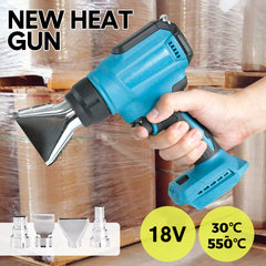 Cordless Heat Gun Hot Air Gun High Low Temperature Compatible for Makita 18V Lithium Battery With 5 Nozzles for Shrink Wrapping Tube Bending Body Only