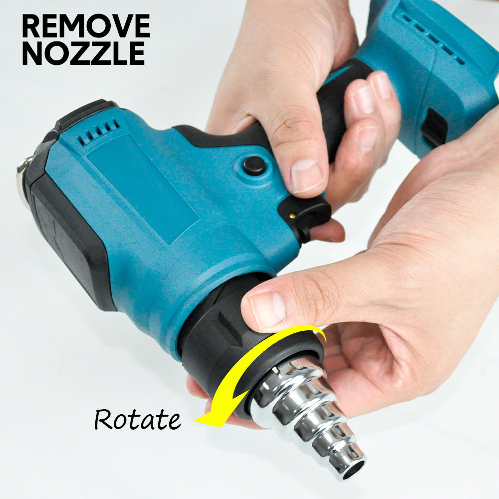 Cordless Heat Gun Hot Air Gun High Low Temperature Compatible for Makita 18V Lithium Battery With 5 Nozzles for Shrink Wrapping Tube Bending Body Only