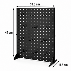 2 Pack Tabletop Pegboard Display Stand with 24 Hooks Black Metal Jewellery Organizer Retail Display Rack for Earrings Necklaces Crafts Accessories