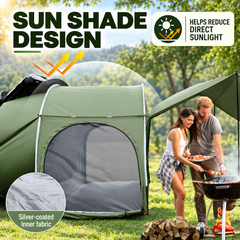 Car Rear Hatchback Tent with Awning Water Resistant Tailgate Camping Shelter for SUV MPV Van Light Rain Protection Portable Green for Outdoor Camping