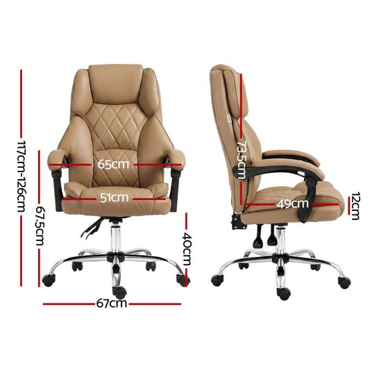 Artiss Executive Office Chair Leather Recliner Espresso