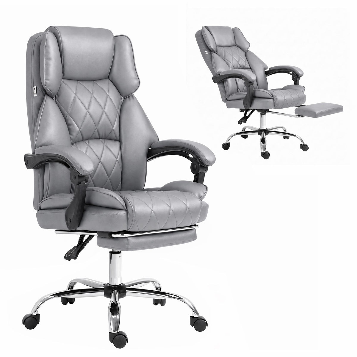 Artiss Executive Office Chair Footrest Grey