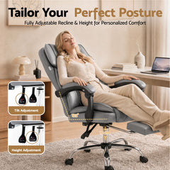Artiss Executive Office Chair Footrest Grey