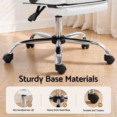 Artiss Executive Office Chair Leather Footrest White