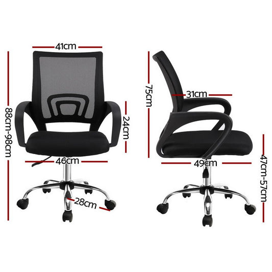 Artiss Mesh Office Chair Mid Back Black