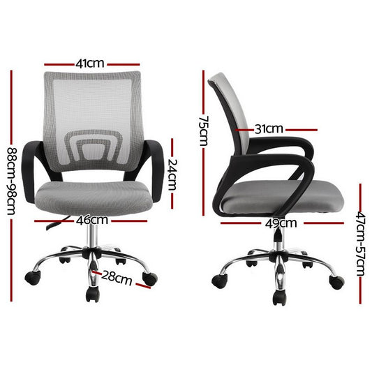 Artiss Mesh Office Chair Mid Back Grey