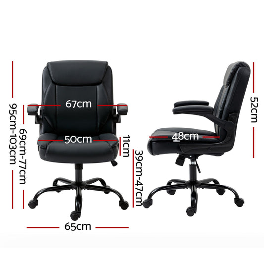 Artiss Executive Office Chair Mid Back Black