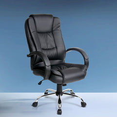 Artiss Executive Office Chair Leather Tilt Black