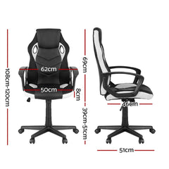Astiss Gaming Office Chair Desk Racing Computer Chairs Executive Home Black & White