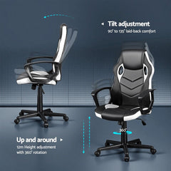 Astiss Gaming Office Chair Desk Racing Computer Chairs Executive Home Black & White
