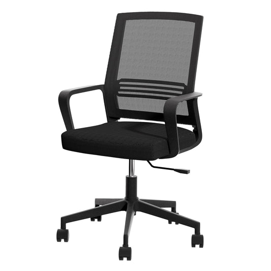 Artiss Mesh Office Chair Mid Back Black