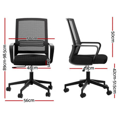 Artiss Mesh Office Chair Mid Back Black