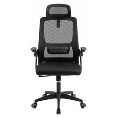 Artiss Ergonomic Office Chair Mesh Deak Chair with Flip-up Arms Adjustable Headrest Black