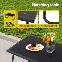Gardeon 4PCS Outdoor Sofa Set Table and Chairs Cushion textilene Patio Furniture