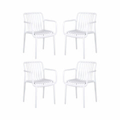 Gardeon 4PC Outdoor Dining Chairs Patio Furniture PP Stackable Chair Garden White