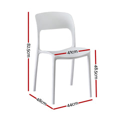 Gardeon 4PC Outdoor Dining Chairs Stackable PP Patio Chair Garden Furniture White