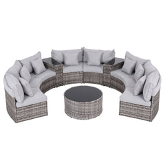 Gardeon 8 Seater Outdoor Sofa Set 11PCS Table Chair Set Garden Rattan Furniture