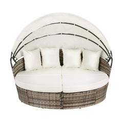 Gardeon Outdoor Day Bed Sun Lounge Setting Wicker Lounger Furniture Patio Beige Set of 3