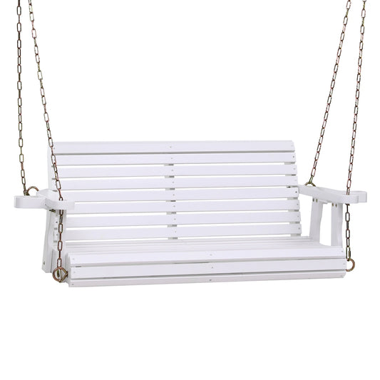 Gardeon Porch Outdoor Swing Chair With Cup Holder Wooden Furniture 2 Seater