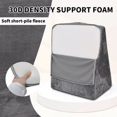 3Pcs Orthopedic Bed Wedge Pillow Set Angle Adjustable High-Density Foam Triangle Bedding Pillow for Relaxing Post Surgery Recovery Acid Reflux Snoring Grey