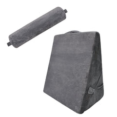 3Pcs Orthopedic Bed Wedge Pillow Set Angle Adjustable High-Density Foam Triangle Bedding Pillow for Relaxing Post Surgery Recovery Acid Reflux Snoring Grey