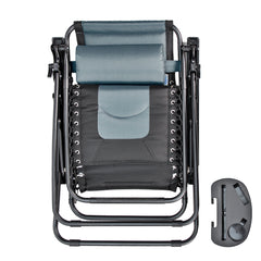 Foldable Zero Gravity Chair 90-170 Degree Adjustable Reclining Lounge Chair with Headrest Foot Rest and Cup Holder Outdoor Patio Recliner Max Load 180kg