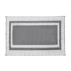 Large Outdoor Rug 275x365cm Weatherproof Plastic Weave Mat Washable Outside Solid Carpet Easy Care for Patio Deck Backyard Garden RV Camping Silver Grey