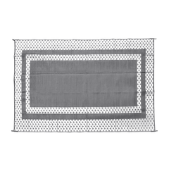 Large Outdoor Rug 275x365cm Weatherproof Plastic Weave Mat Washable Outside Solid Carpet Easy Care for Patio Deck Backyard Garden RV Camping Silver Grey
