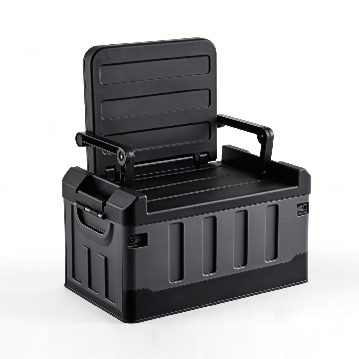 60L Storage Box with Lid Multifunctional Plastic Seatable Car Trunk Organizer Foldable Fishing Tackle Box Large Capacity Outdoor Travel Storage Container