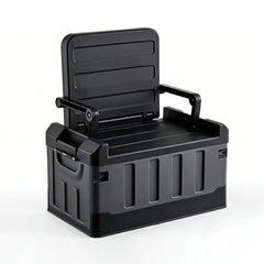 60L Storage Box with Lid Multifunctional Plastic Seatable Car Trunk Organizer Foldable Fishing Tackle Box Large Capacity Outdoor Travel Storage Container