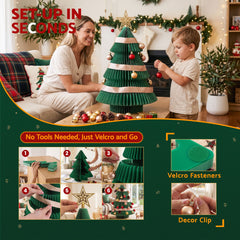 Jingle Jollys Paper Christmas Tree 61CM w/ Star Topper Xmas Decor Tabletop Green DIY Ornament Set