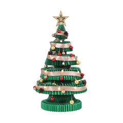 Jingle Jollys Paper Christmas Tree 87CM w/ Star Topper LEDs Xmas Decorations Kit Home Office Green