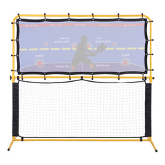 Everfit Pickleball Net Rebounder Portable Training Practice 6FT Black Yellow