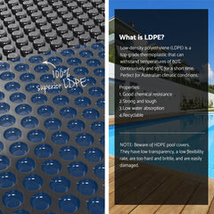 Aqua Buddy Pool Cover 500 Micron 8.5x4.2m w/ Roller 5.55m Swimming Pools Black Solar Blanket