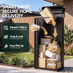 Gardeon Parcel Letterbox Drop Box Package Slot MailBox Black