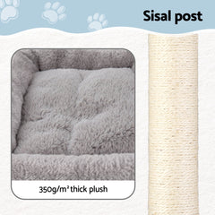 i.Pet Cat Tree 67cm Tower Scratching Post Trees Scratcher Condo House Light Grey