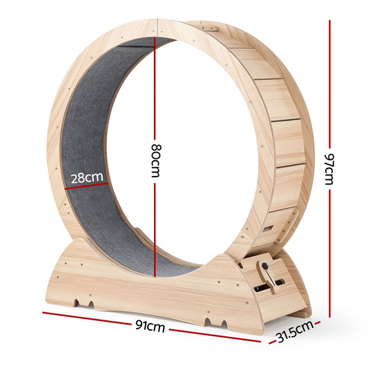 i.Pet Wooden Cat Exercise Wheel 91cm Indoor Cat Treadmill Large