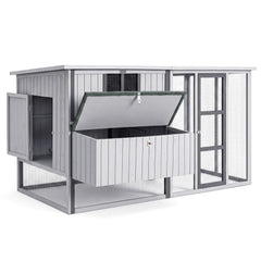 i.Pet Chicken Coop 219cm Rabbit Hutch Poultry Cage Outdoor Enclosure Wood