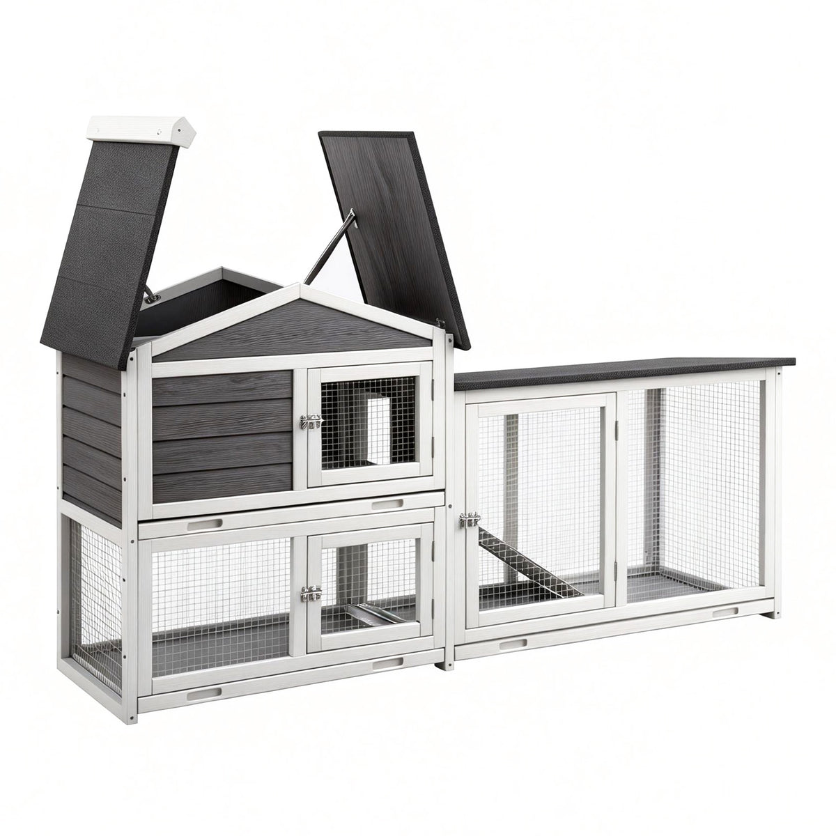 i.Pet Chicken Coop Rabbit Hutch Extra Large Wooden Run Cage House With Run Cage