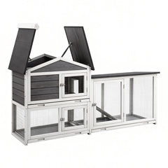 i.Pet Chicken Coop Rabbit Hutch Extra Large Wooden Run Cage House With Run Cage