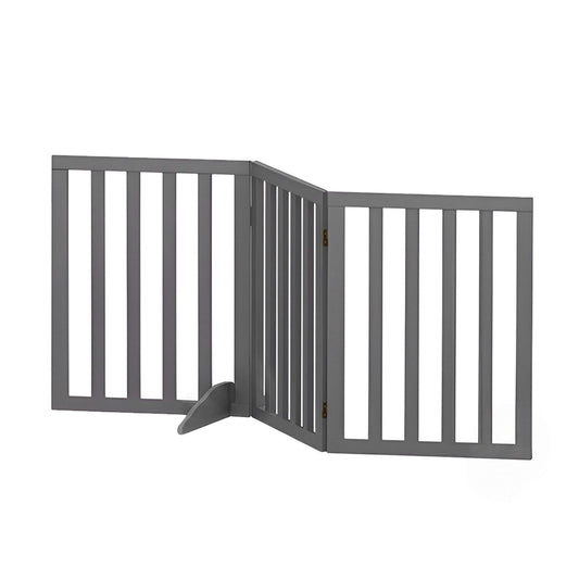 i.Pet Dog Gate Playpen Enclosure 3 Panels Pet Door Fence Wooden Play Pen Stair