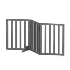 i.Pet Dog Gate Playpen Enclosure 3 Panels Pet Door Fence Wooden Play Pen Stair