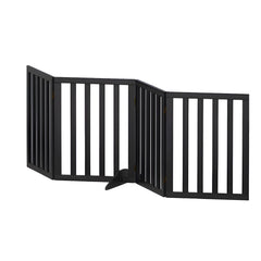 i.Pet Dog Gate Playpen Enclosure 4 Panels Pet Door Fence Wooden Play Pen Stair