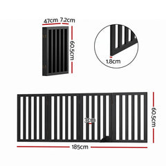 i.Pet Dog Gate Playpen Enclosure 4 Panels Pet Door Fence Wooden Play Pen Stair