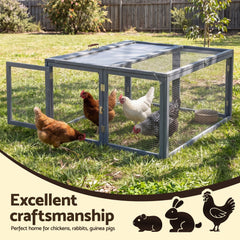 i.Pet Chicken Coop Large Portable Wooden Rabbit Run Cage Hutch Outdoor Folding Hen House 110cm