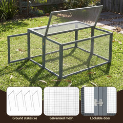 i.Pet Chicken Coop Large Portable Wooden Rabbit Run Cage Hutch Outdoor Folding Hen House 110cm
