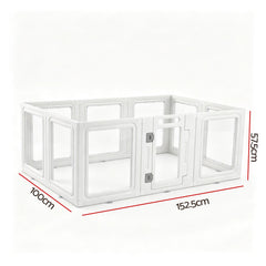 i.Pet Dog Pet Playpen 10 Panels Clear PET Plastic 152x100x57cm for Puppy Exercise
