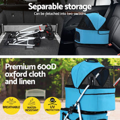 i.Pet 2-Tier Pet Stroller 25kg Capacity & 400pcs Training Pads Combo
