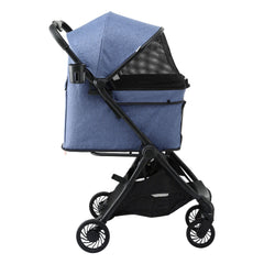 i.Pet Pet Stroller Pram Gravity Folding Dog Cage Large Travel Pushchair 4 Wheels